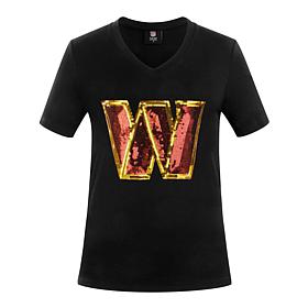 Officially Licensed NFL Women's Sequin Logo Tee from Fabgating by Cucé