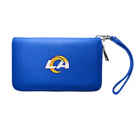 Officially Licensed NFL Zip Organizer Wallet Pebble - Los Angeles Rams