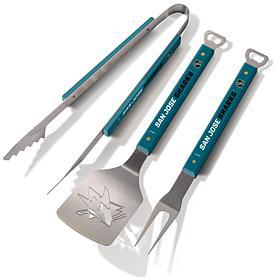 Officially-licensed NHL Spirit Series 3-Piece BBQ Set- San Jose Sharks