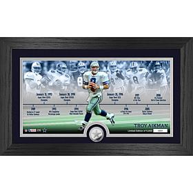 Officially Licensed Troy Aikman Cowboys Career Silver Photo Mint