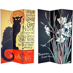 Oriental Furniture 2-Sided Chat Noir 3-Panel Divider