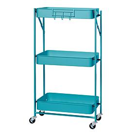 Origami 3-Tier Foldable Rolling Cart with Large Shelves