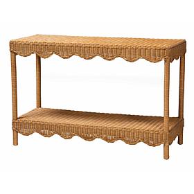 Oteria Rustic Rattan Console Table 49.2" W x 20.1" D x 31.5" H