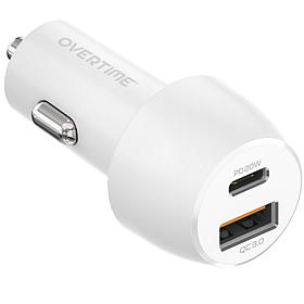 Overtime Fast Charge 20W/18W Dual Port Car Charger Adapter