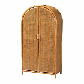 Paloma Bohemian Rattan Storage Cabinet 31.5" W x 59.5" H