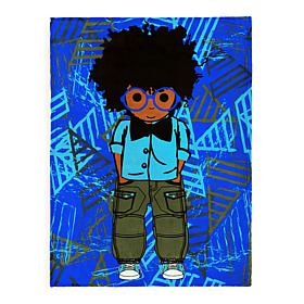 Pardon My Fro Oliver 50" x 60" Fleece to Sherpa Throw