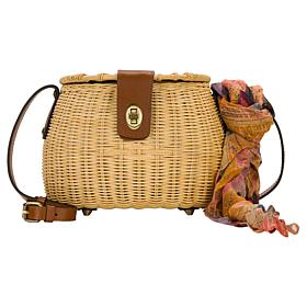 Patricia Nash Duronia Basket Crossbody Bag with Scarf