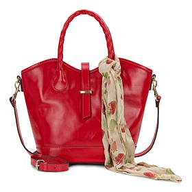 Patricia Nash Mina Satchel With Scarf & Crossbody Strap