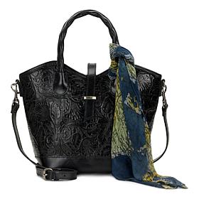 Patricia Nash Mina Satchel With Scarf & Crossbody Strap