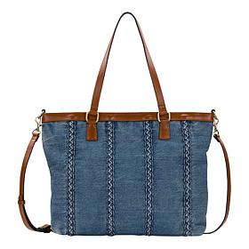 Patricia Nash Nadine Stonewashed Denim Satchel Handbag