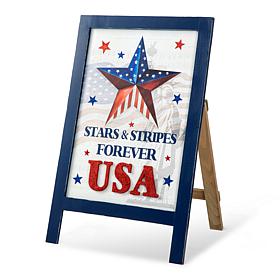 Patriotic Americana Wooden Easel Porch Decor