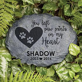 Paw Prints On My Heart Personalized Garden Stone