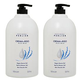 Perlier Rice Milk 1L Bath and Shower Gel 2-pack