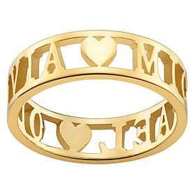Personalized Double Name with Hearts Band Ring