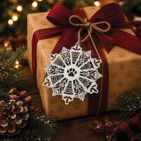 Personalized Planet Family Pet White Wood Snowflake Ornament with Name
