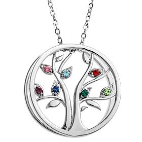 Personalized Simulated Birthstone Tree of Life Necklace