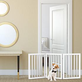 Pet Adobe Freestanding 3-Panel Pet Gate - White