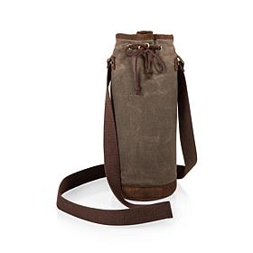 Picnic Time Waxed Canvas Wine Tote, (Khaki Green)
