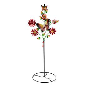 Plow & Hearth Solar Metal 4-in-1 Wreath Garden Decor