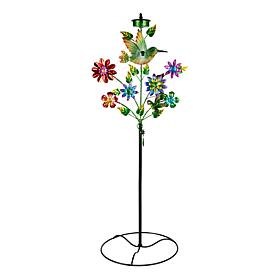 Plow & Hearth Solar Metal 4-in-1 Wreath Garden Decor