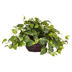 Pothos with Decorative Vase Silk Plant 