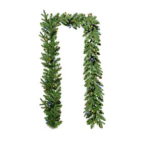 Pre-Lit Greenery Christmas Garland with Strawberry Lights