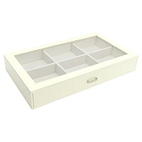 Prestige™ Croco-Embossed Single Drawer Jewelry Box - 8-Compartment