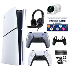 PS5 Slim Console with Extra DualSense, Accessories Kit & Voucher