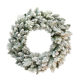 Puleo International 24" Flocked Spruce Wreath with 110 Tips