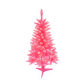 Puleo International 4' Pre-Lit Fashion Pink Pine Christmas Tree