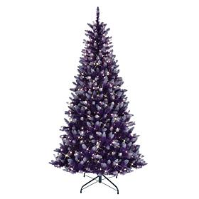 Puleo International 6.5' Lit Fashion Purple Artificial Christmas Tree