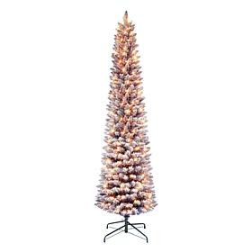 Puleo International 6.5' Pre-lit Flocked Fashion Purple Pencil Tree 