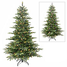 Puleo International 7.5' Color Select Pre-lit Aspen Green Fir Tree 