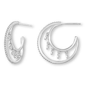 Radiance by Absolute™ 0.99ctw Open Hoop Dangle Earrings 
