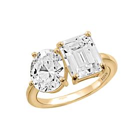 Radiance by Absolute™ 10.27ctw Oval and Emerald Cut Double-Stone Ring