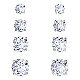 Radiance by Absolute™ 10.55ctw Round Solitaire Stud Earrings 4pc Set