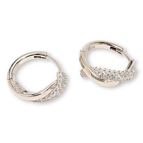 Radiance by Absolute™ 1.07ctw Sterling Silver Wrapped Hoop Earrings