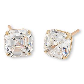 Radiance by Absolute™ 10K 2.8ctw Asscher Cut Solitaire Stud Earrings