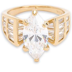 Radiance by Absolute™ 14.96ctw Marquise Solitaire with Baguettes Ring