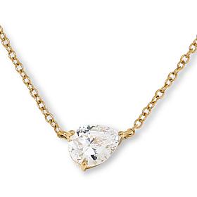 Radiance by Absolute™ 16" Gold-Plated East-West Solitaire Necklace