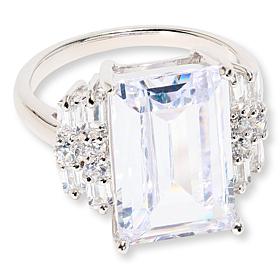Radiance by Absolute™ 16ctw CZ Emerald Cut Fancy Shoulders Ring