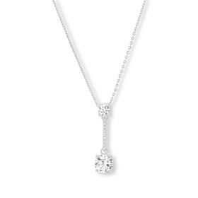 Radiance by Absolute™ 18" Sterling Silver Round Drop Necklace
