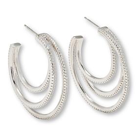 Radiance by Absolute™ 2.70ctw Triple Illusion C-Hoop Earrings