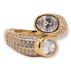 Radiance by Absolute™ 3.74ctw Multi-Stone CZ Oval Bypass Ring