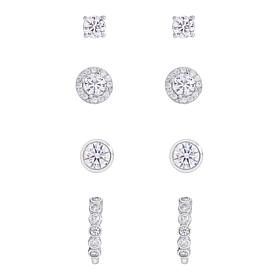 Radiance by Absolute™ 7.60ctw Mixed Design Earrings 4-piece Set