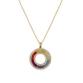 Radiance by Absolute™ 9.76ctw Round & Baguette Rainbow Circle Pendant