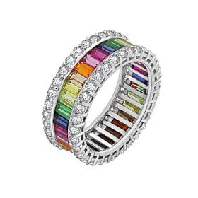 Radiance by Absolute™ Baguette and Pavé Rainbow Eternity Ring