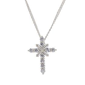 Radiance by Absolute™ Baguette Cross Pendant with Double Chain