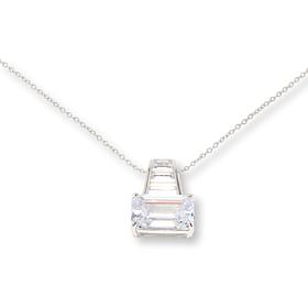 Radiance by Absolute™ CZ Emerald Cut and Baguette Pendant with Chain