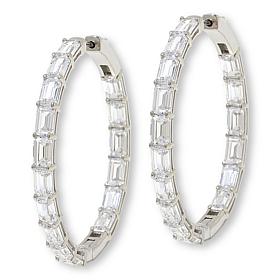 Radiance by Absolute™ Emerald Cut 1-1/2" Inside-Outside Hoop Earrings